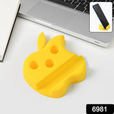 Multi-Functional Apple-Shaped Plastic Mobile Stand with Pen Holder (1 Pc / Mix Color)